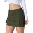 thumbnail image 1 of DARING DIVA Women's Denim Skirt Cargo Pockets Button Mini Jeans Skirts M Army Green, 1 of 7