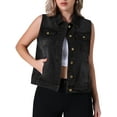 thumbnail image 1 of DARING DIVA Women's Denim Vest Button Down Sleeveless Jean Jacket M Black, 1 of 7