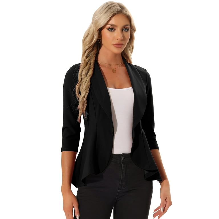 Long ruffle back blazer clearance