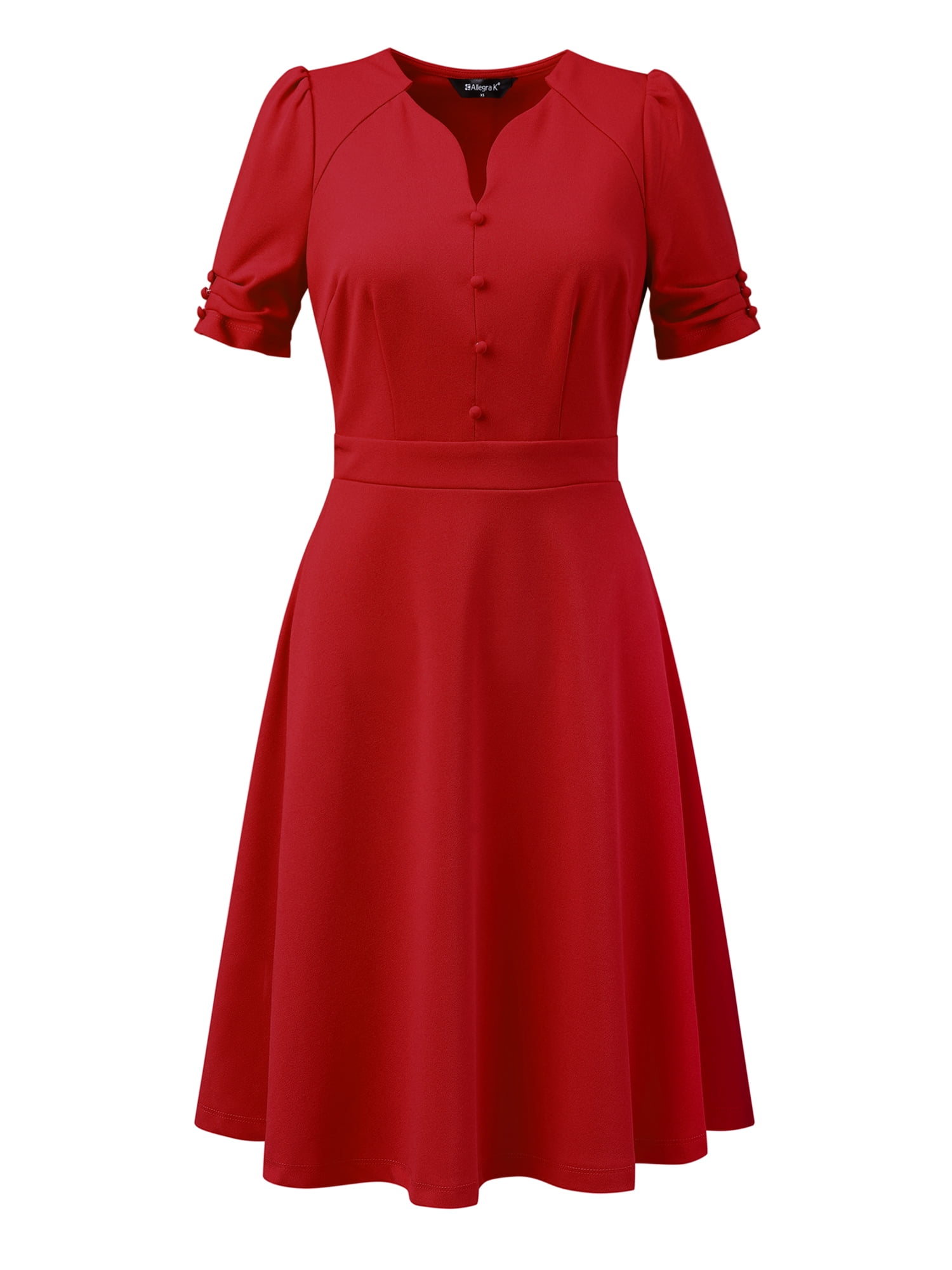 DARING DIVA Sweetheart Neck Pleated A-Line Sheath Dress L Red