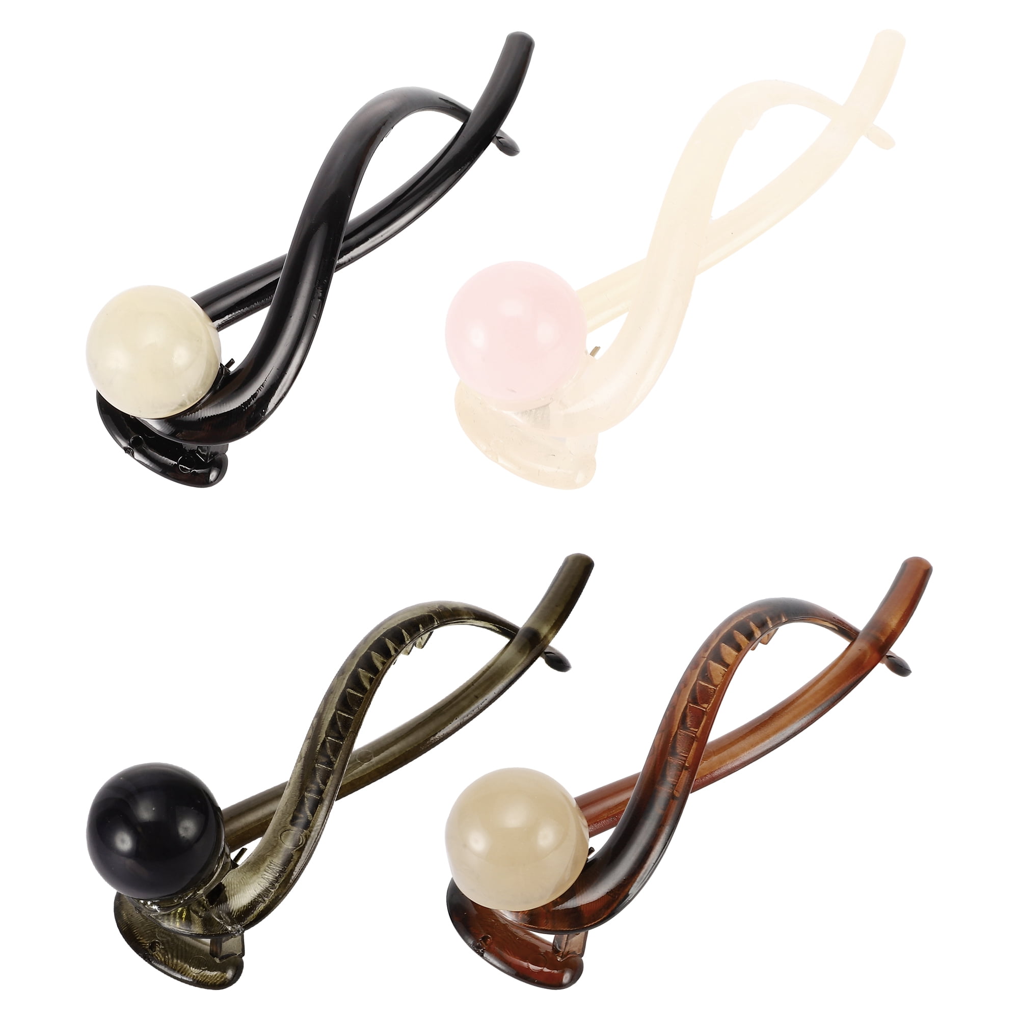 Unique Bargains Women's Elegant Cute Hair Clips 4.33"x1.38"x1.26" Multicolored 4 Pcs