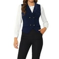 thumbnail image 1 of Unique Bargains Women's Elegant Waistcoat Double Breasted Shawl Lapel Suit Vest, 1 of 6