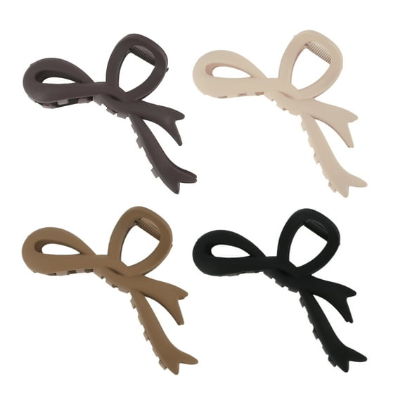 Unique Bargains Women's Fashion Frosted Hair Clips 4 Pcs Brown Black 4.72"x2.56"x1.77"