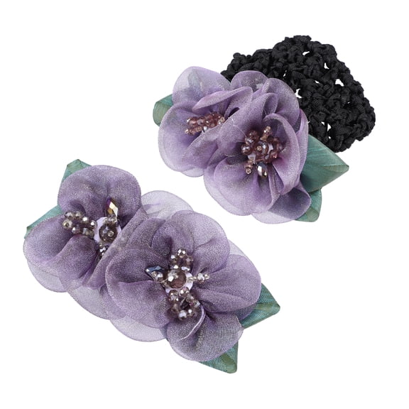 NOMADIC NOOK Women's Fashionable Hair Net Bag 4.72"x2.56"x1.38" 2 Pcs Purple