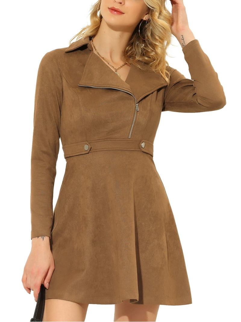 ANDRESD bell sleeve slit dress　ブラウン セール】ベルスリーブスリットドレス / bell sleeve slit dress