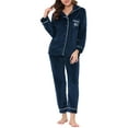 thumbnail image 1 of Unique Bargains Women’s Flannel Pajama Button Down Pj Lounge Sleepwear Sets, 1 of 5