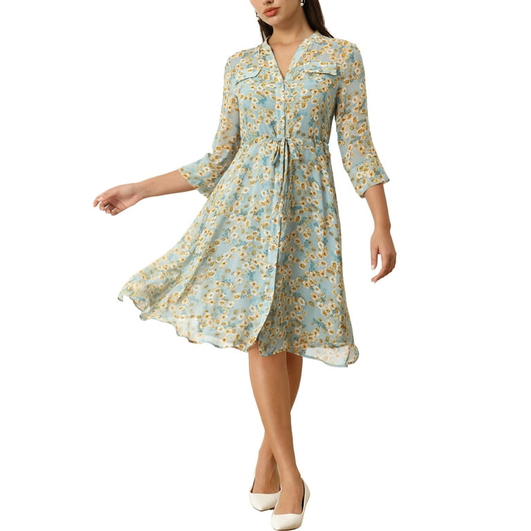 Beautiful Bohemia Floral Half Sleeve With Ties Shift Dresses Beautiful Bohemia Floral Half Sleeve With Ties Shift Dresses