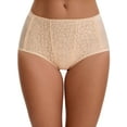 thumbnail image 1 of Unique Bargains Women's Floral Lace Breathable Mid Rise Underpants XL Beige, 1 of 6