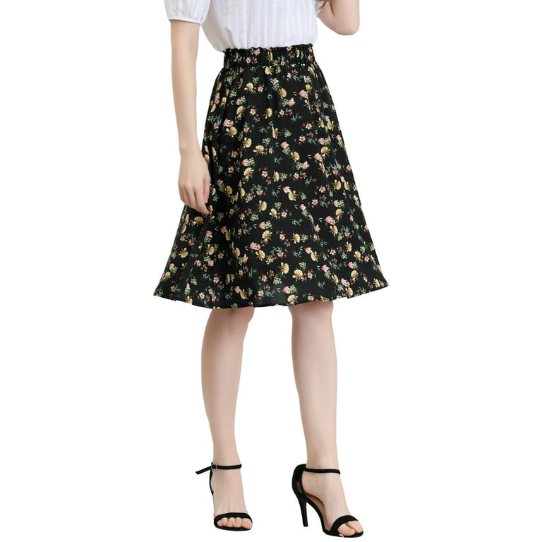 Womens floral top skirt knee length