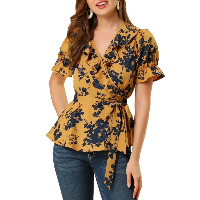 Wrap peplum blouse new arrivals