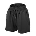 thumbnail image 1 of Unique Bargains Women's Flowy Running Shorts Casual High Waisted Workout Shorts Black Size L, 1 of 6
