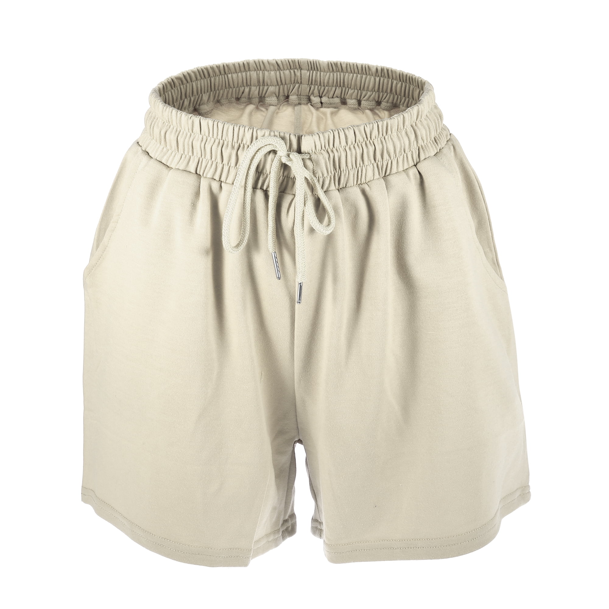 Unique Bargains Women's Flowy Running Shorts High Waisted Workout Shorts Khaki Size M