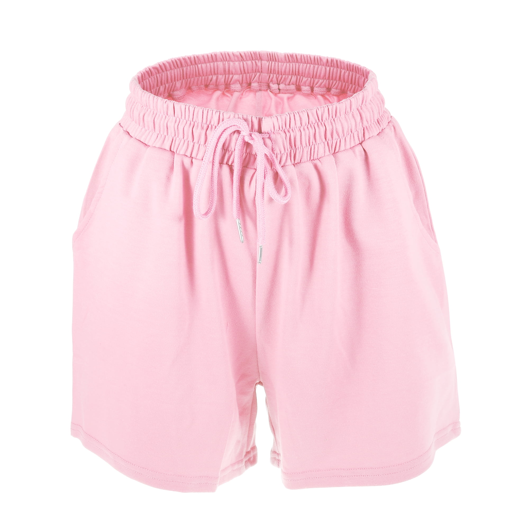 Unique Bargains Women's Flowy Running Shorts High Waisted Workout Shorts Pink Size M