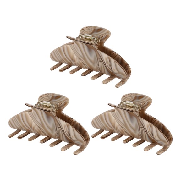 NOMADIC NOOK Women's French Large Hair Caw Clips 3 Pcs Brown