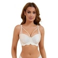 thumbnail image 1 of Unique Bargains Women's Front Cross Soft Underwire Bras Training Minimizers D 38 White, 1 of 6