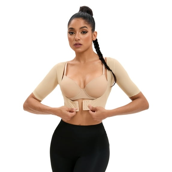 DARING DIVA Women's Front Hook Closure Bust Shapewear Vest Slimming Tops Beige S