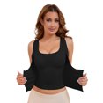 thumbnail image 1 of Unique Bargains Women's Front Hook Closure Shapewear Tank Tops With Bulit In Bra Black XL, 1 of 6