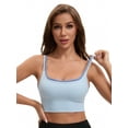 thumbnail image 1 of Unique Bargains Women's Full Coverage Workout Padded Sports Bras L Blue, 1 of 6