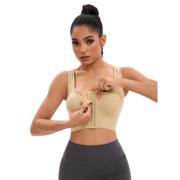 DARING DIVA Full Support Sports Bras Workout Wirefree Comfortable Bra XL Beige