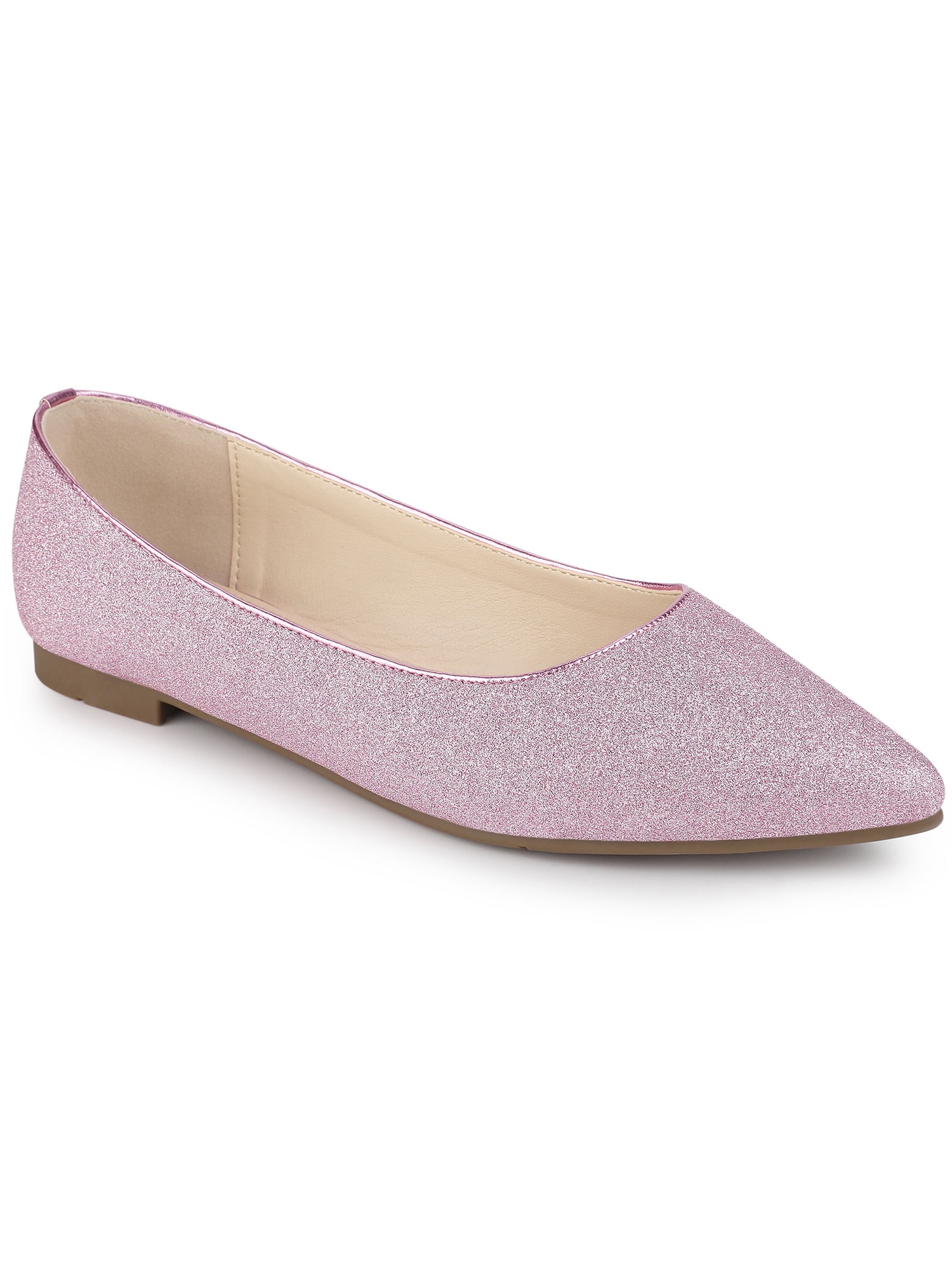 Glitter pointed hotsell flat shoes