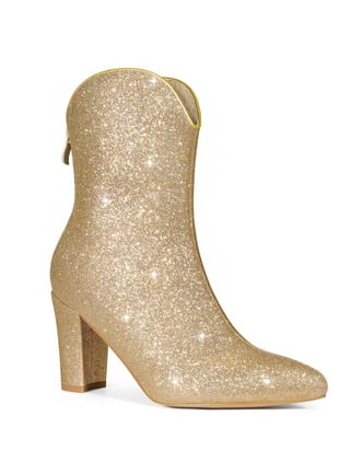 Gold cheap toe boots