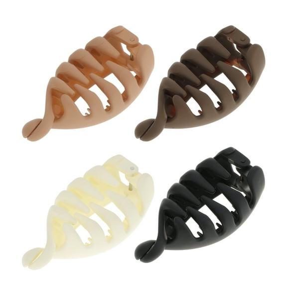 NOMADIC NOOK Women's Grace Banana Hair Clips 4 Pcs Multicolor