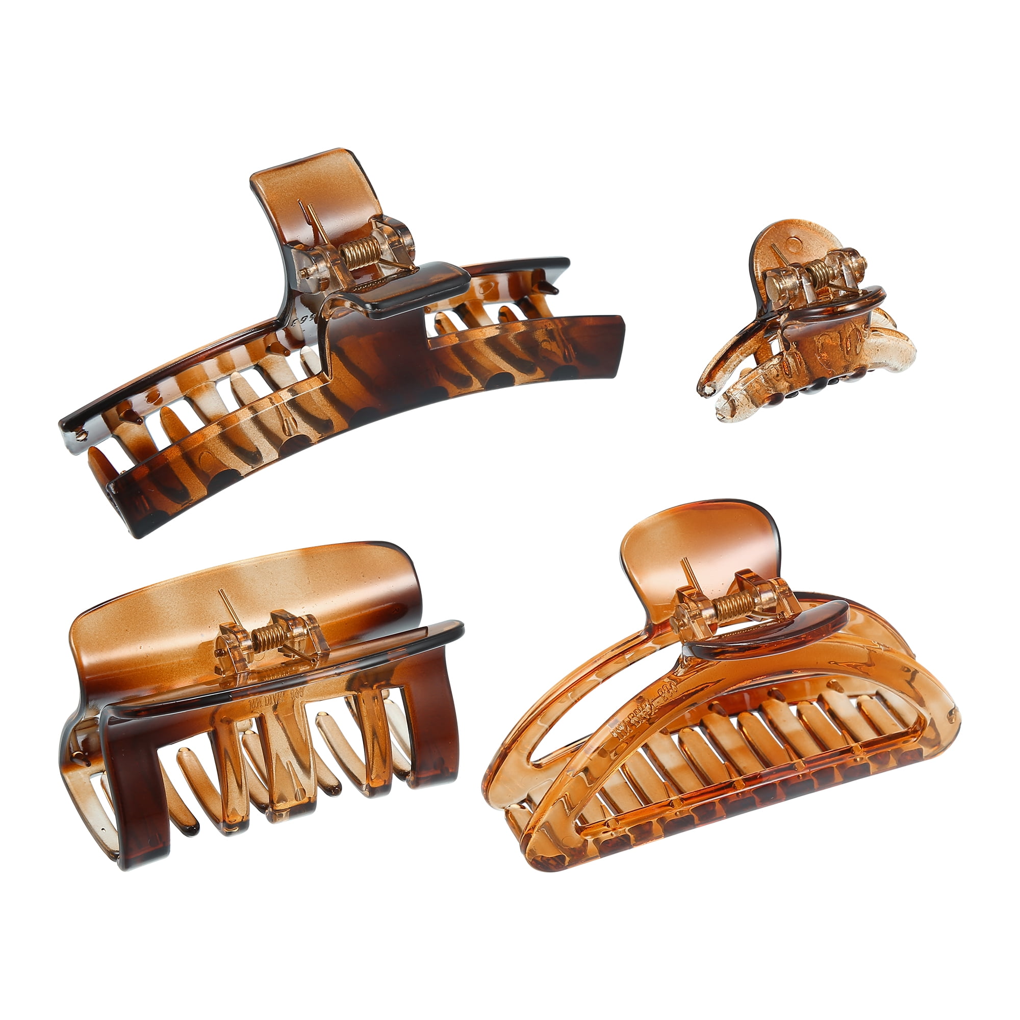NOMADIC NOOK Women's Hair Clips No Slip Grip Plastic 4Pcs Brown