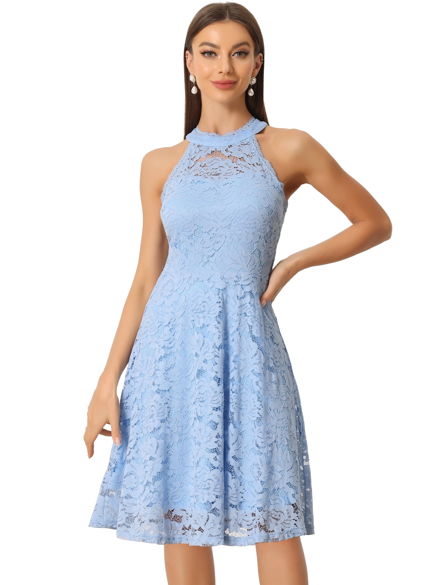 white lace halter top dress retrofete Flavio Dress in Ivory main image 0