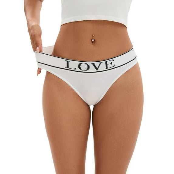 Unique Bargains Women's High Elasticity Panties Mid-Waisted No Trace Briefs M White