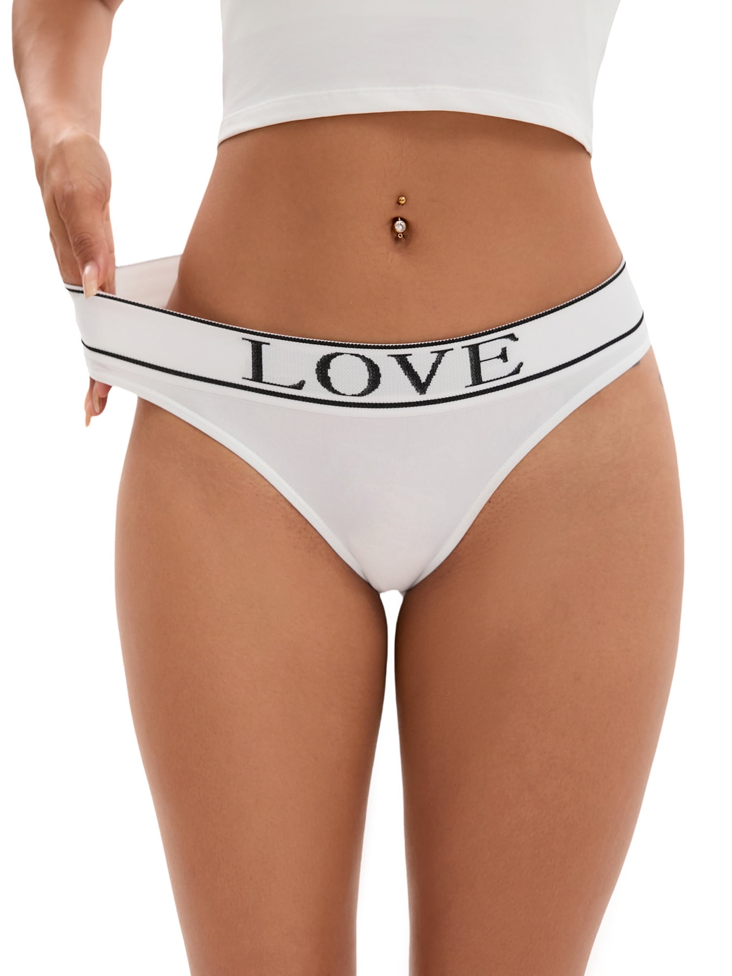 Unique Bargains Women's High Elasticity Panties Mid-Waisted No Trace Briefs XL White