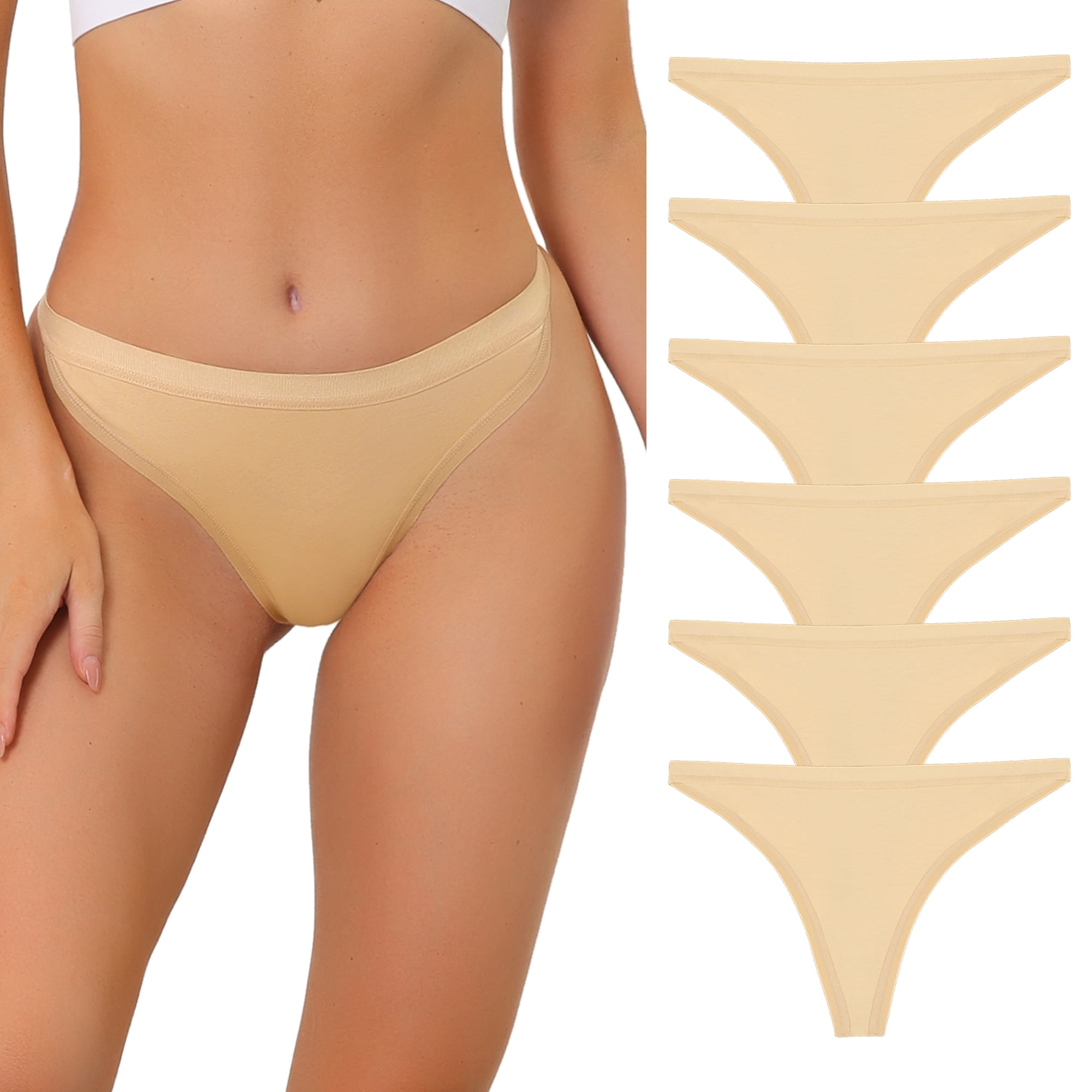Unique Bargains Women's High Rise Airflow Thongs M 6 Beige