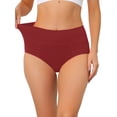 thumbnail image 1 of DARING DIVA Women's High Waist Available In Plus Size Underpants 3XL Burgundy, 1 of 6