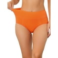 thumbnail image 1 of Unique Bargains Women's High Waist Available In Plus Size Underpants S Orange, 1 of 6