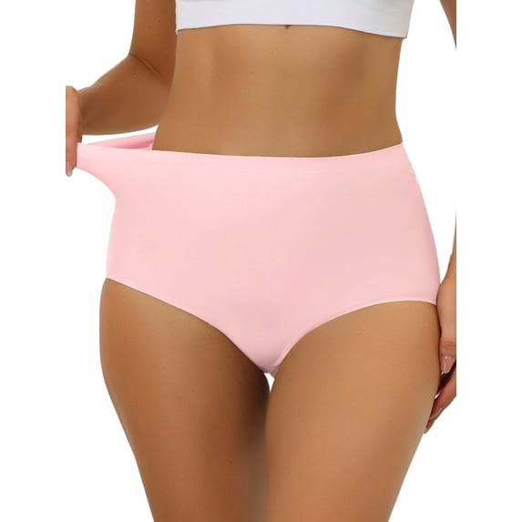 DARING DIVA Women's High-Waist Invisibles Underwear Breathable Panties L Mid Pink
