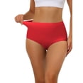 thumbnail image 1 of DARING DIVA Women's High-Waist Invisibles Underwear Breathable Panties S Bright Red, 1 of 6
