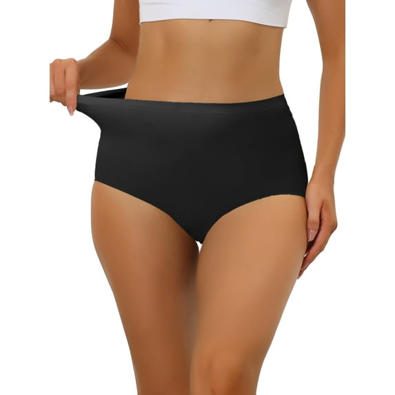 DARING DIVA Women's High-Waist Invisibles Underwear Breathable Panties XL Black