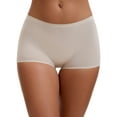 thumbnail image 1 of Unique Bargains Women's High Waist Seamless Ice Silk Breathable Boyshorts M Beige, 1 of 6