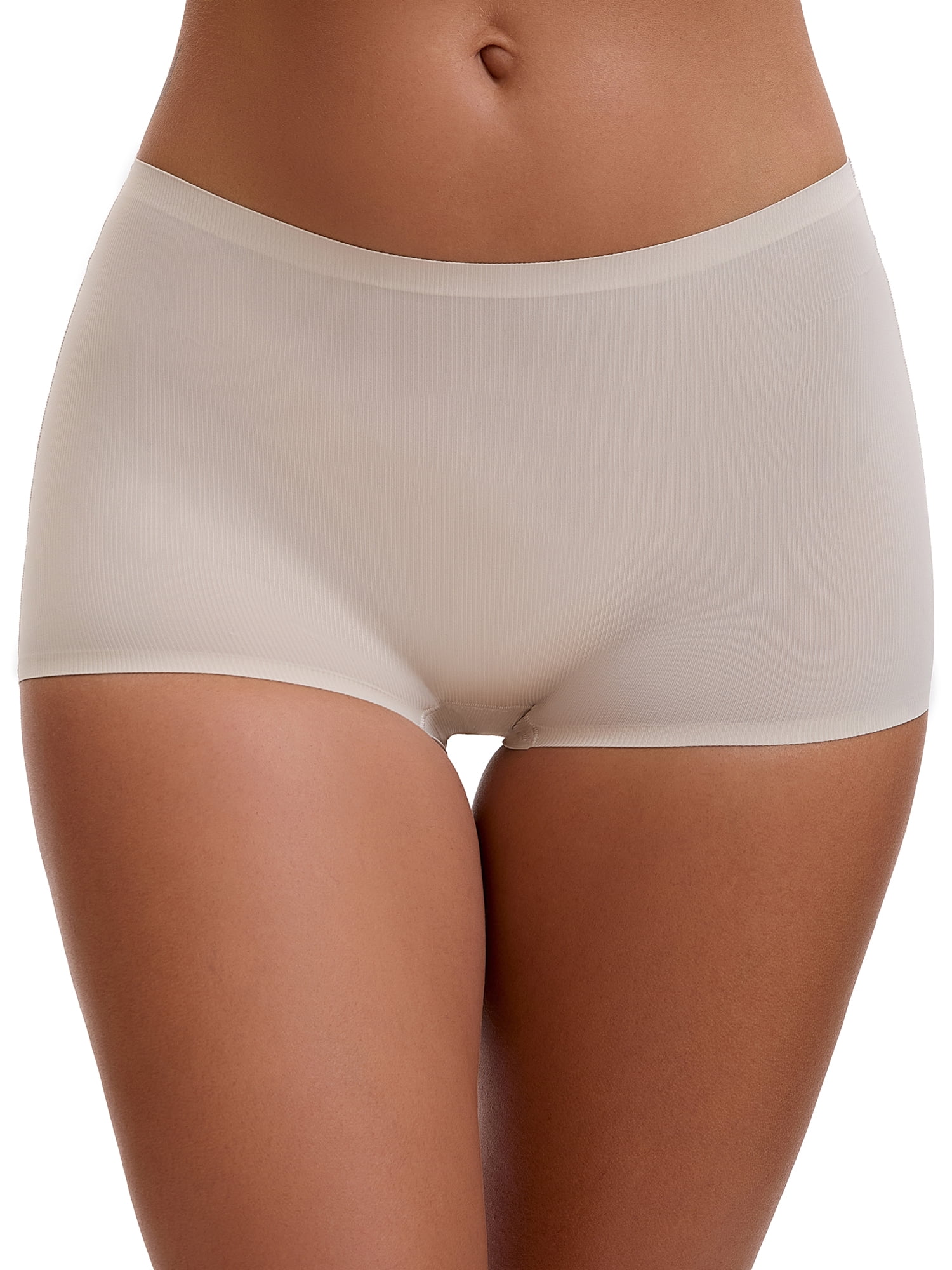 Unique Bargains Women's High Waist Seamless Ice Silk Breathable Boyshorts XL Beige