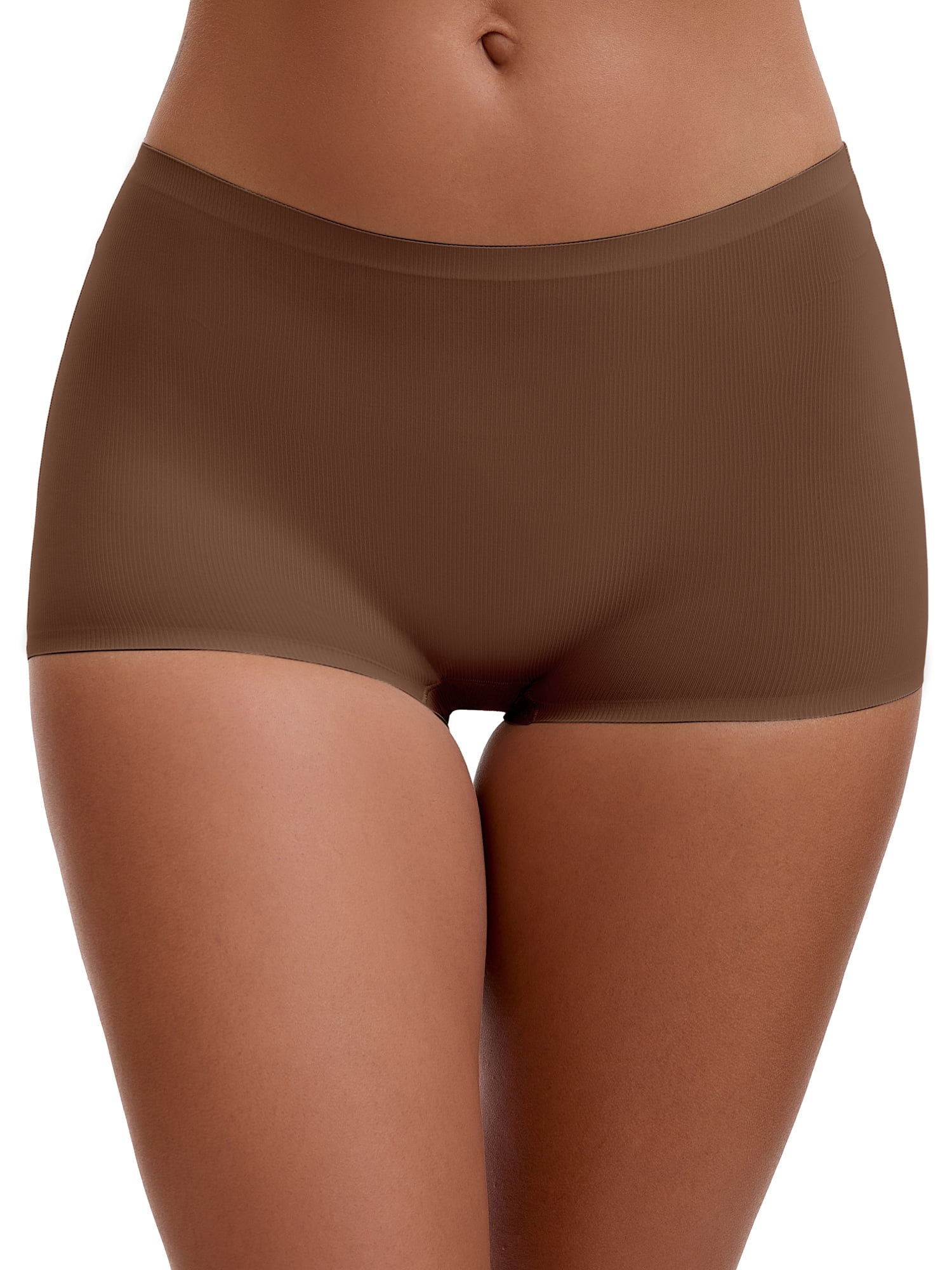 Unique Bargains Women's High Waist Seamless Ice Silk Breathable Boyshorts XL Dark Brown