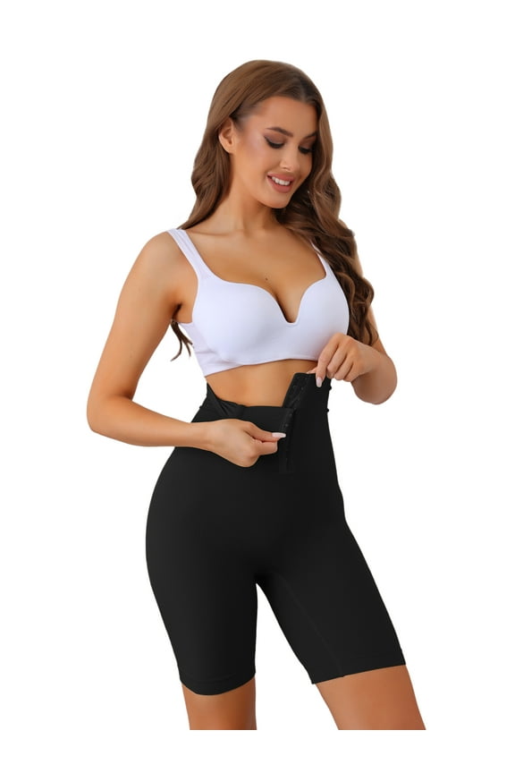 Women's High Waist Shapewear Panties Butt Lifter Thigh Slimmers Black Medium