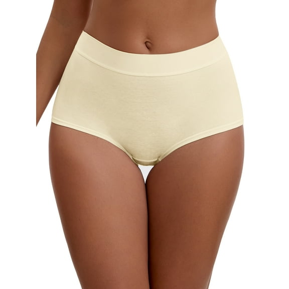Unique Bargains Women's High Waist Tummy Control Elastic Waistband Boyshorts S Beige