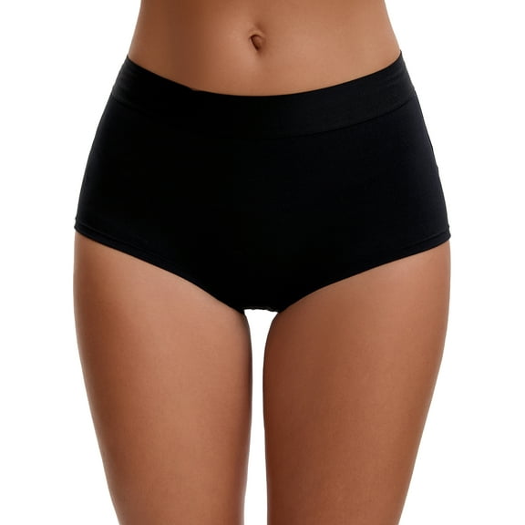 Unique Bargains Women's High Waist Tummy Control Elastic Waistband Boyshorts S Black