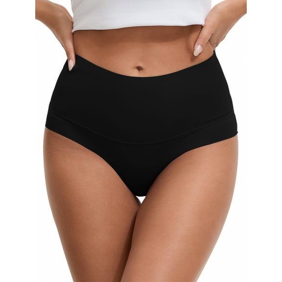 Unique Bargains Women's High Waist Tummy Control Full Coverage Briefs S Black