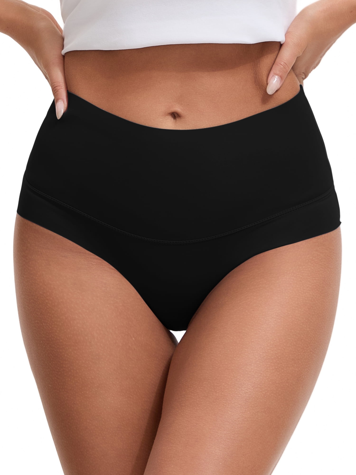 Unique Bargains Women's High Waist Tummy Control Full Coverage Briefs XL Black