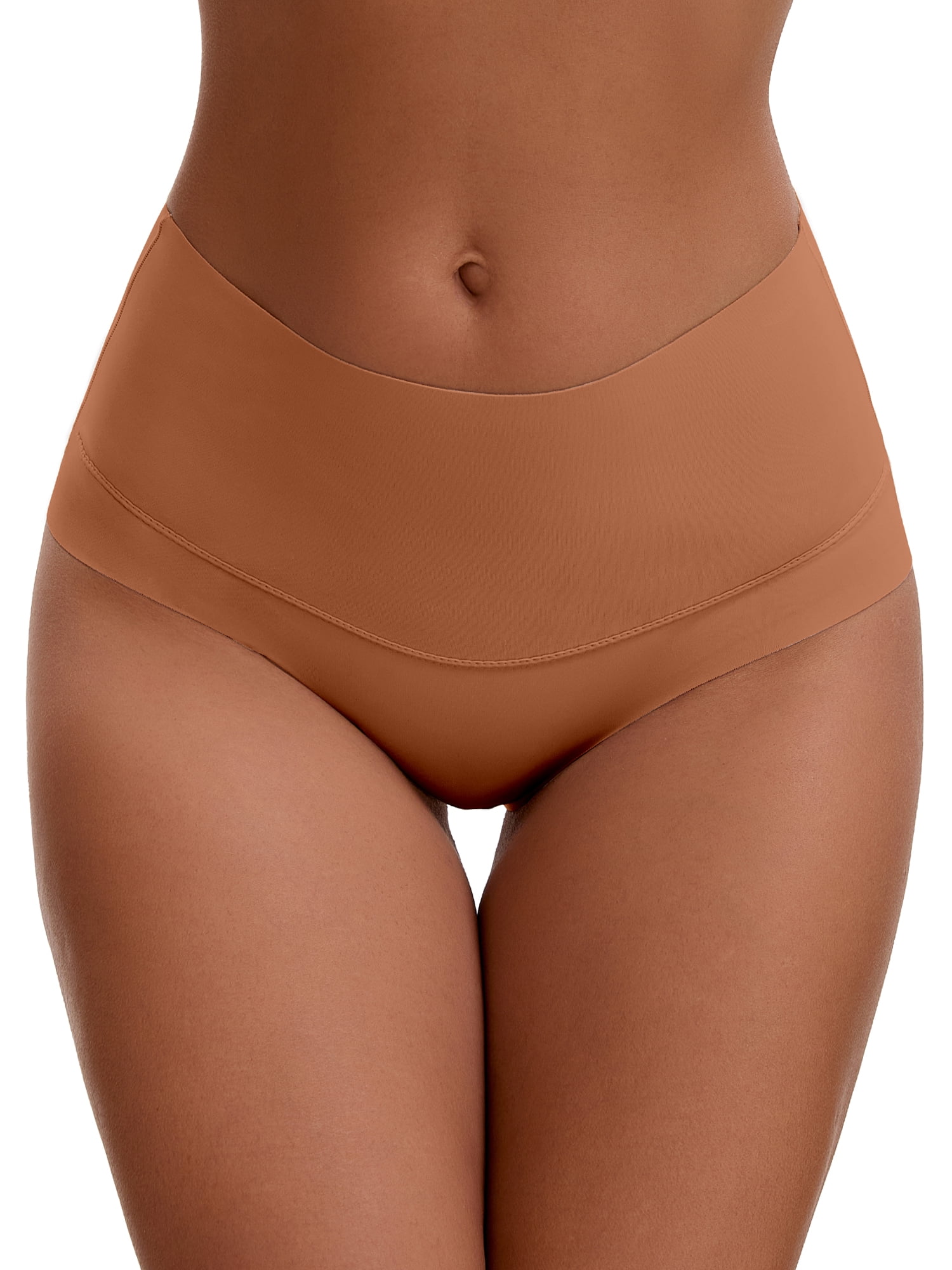 Unique Bargains Women's High Waist Tummy Control Full Coverage Briefs XL Light Orange