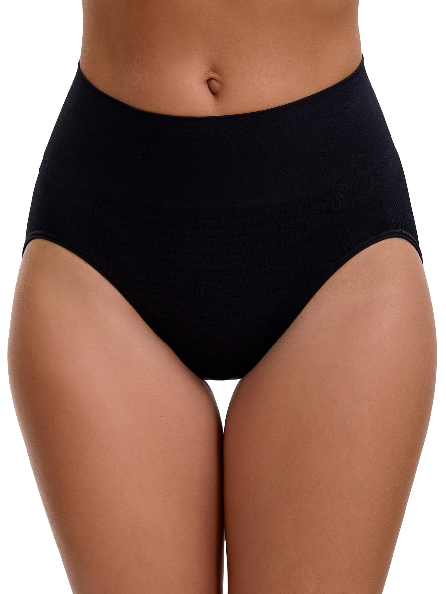 Unique Bargains Women's High Waist Tummy Slimming Elastic Waistband Briefs L Black