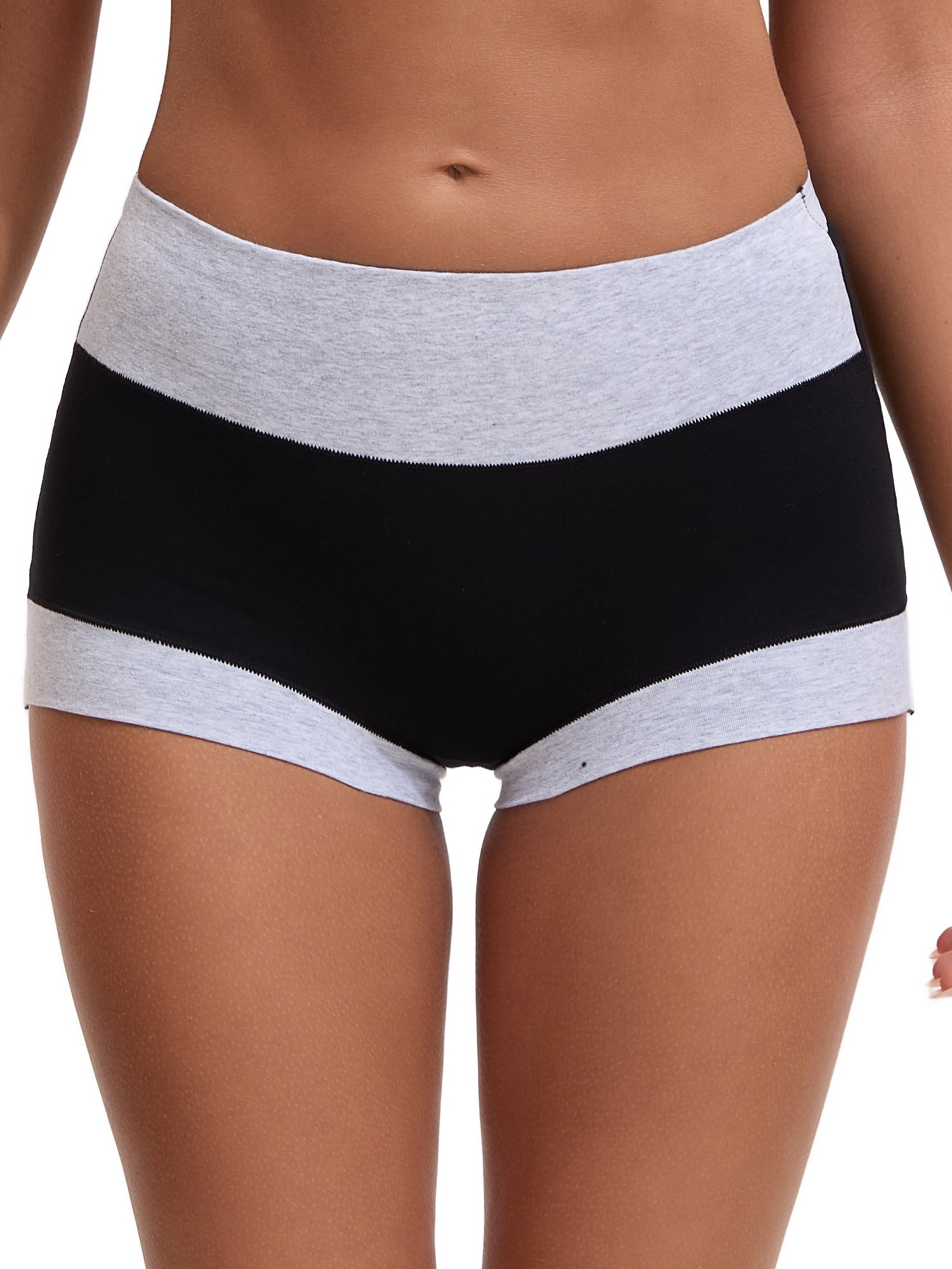 Unique Bargains Women's High Waisted Loose Classic Full Coverage Briefs L Gray