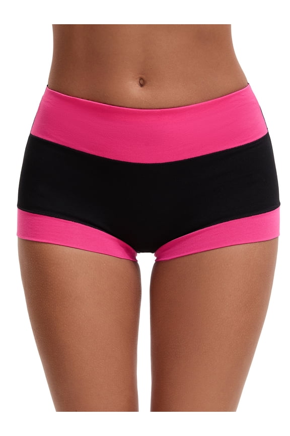 Women's High Waisted Loose Classic Full Coverage Briefs M Red