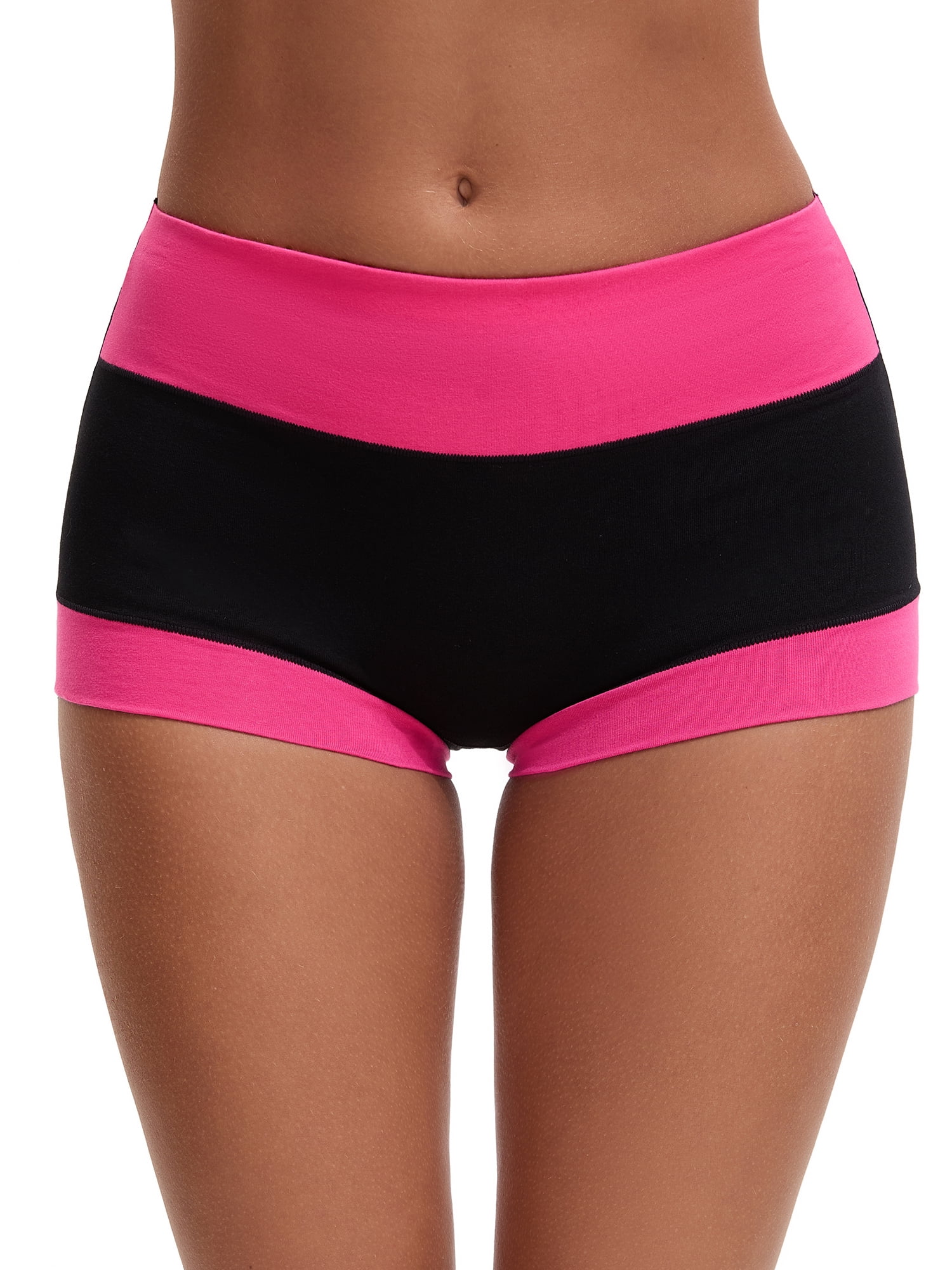 Unique Bargains Women's High Waisted Loose Classic Full Coverage Briefs S Red
