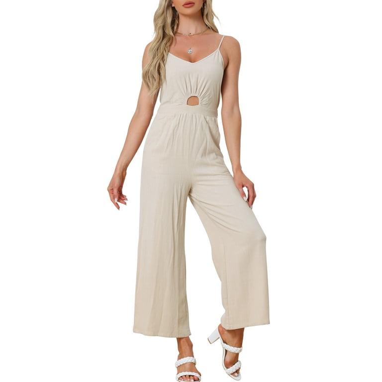 Casual Buttons Backless Spaghetti Strap Regular Jumpsuits(5 Colors) Casual Buttons Backless Spaghetti Strap Regular Jumpsuits(5 Colors)